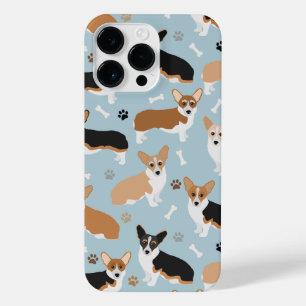 Corgi Dog Paws and Bones iPhone 14 Pro Max Case