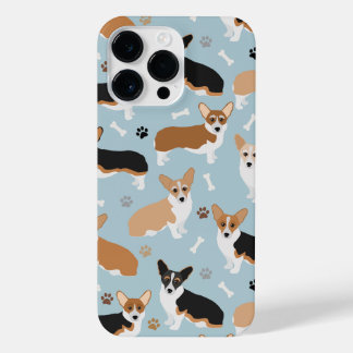 Corgi Dog Paws and Bones iPhone 14 Pro Max Case