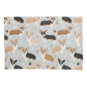 Corgi Dog Paws e Bones Travesseiro