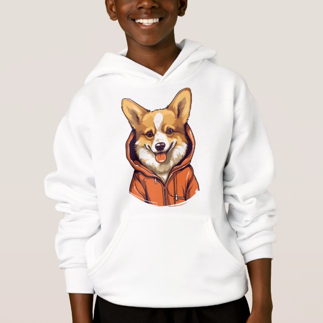 Corgi Engraçado Vestindo Moletom (Frente)