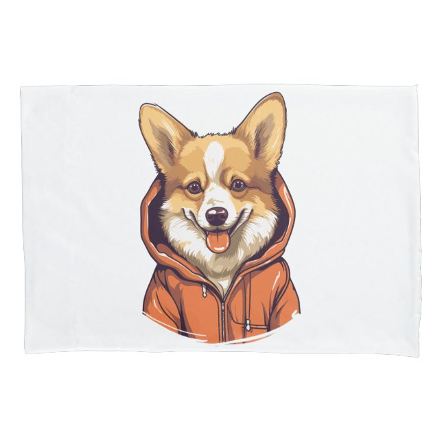 Corgi Engraçado Vestindo Moletom (Frente)