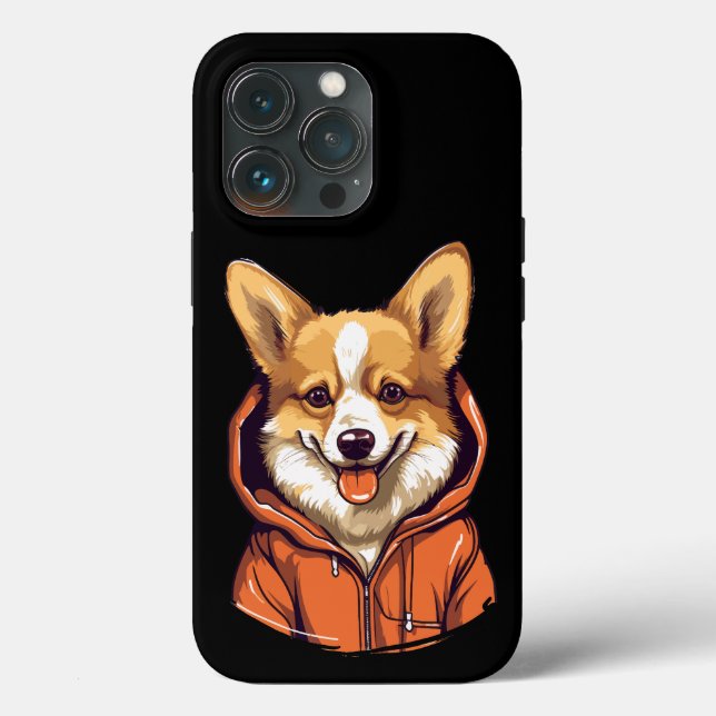 Corgi Engraçado Vestindo Moletom (Verso)