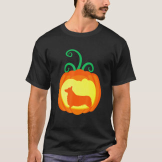 Corgi Galês de Halloween Camisa Cachorro Lanterna