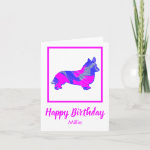 Corgi - Galês Silhouette Engraçado Cartão de Anive