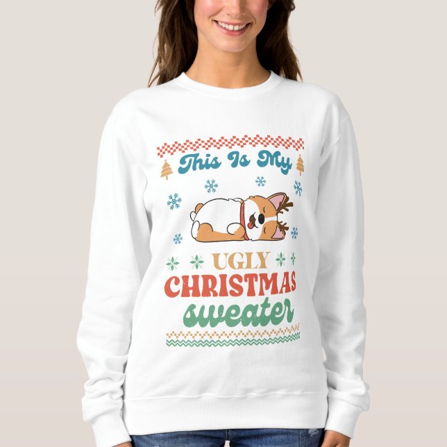 Corgi Minha Camisa de Natal Feia  (Frente)