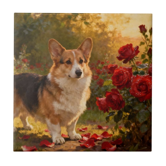 Corgi nas Rosas V (Frente)