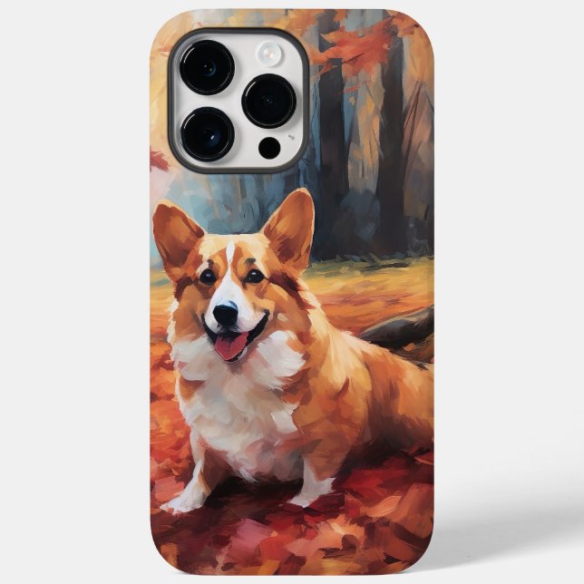 Corgi no outono Folhas caem inspiração (Verso)