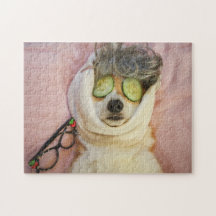 Corgi no quebra-cabeça do serrote de Spa