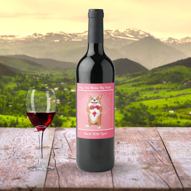 Corgi Segurando Um Rótulo Cardíaco (Criador carregado)