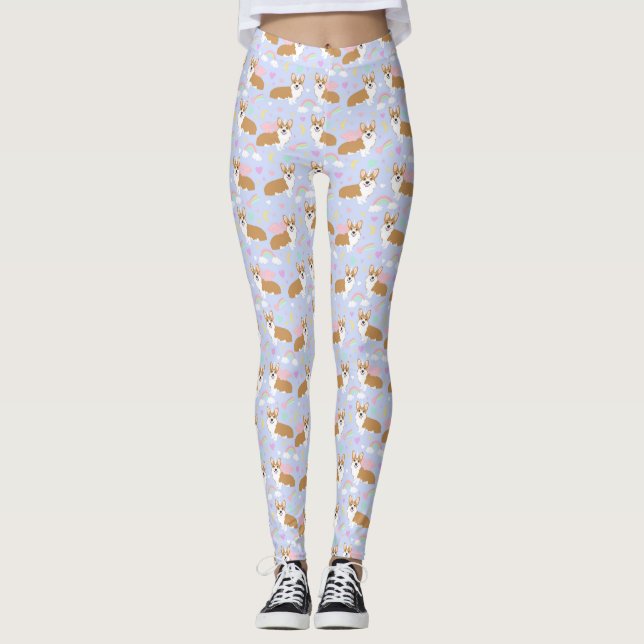 Corgi Unicorn Pastel Leggings (Frente)