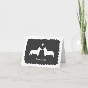 Corgis galeses de Pembroke Casamento Agradecimento