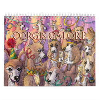 Corgis Galore - cães se divertindo - calendário