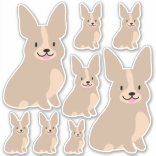 Corgis Simples, Dimensões Diferentes, Adesivo