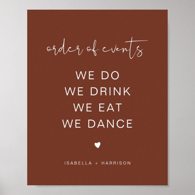 CORIANDER Rust Poster de Casamento de Eventos (Frente)