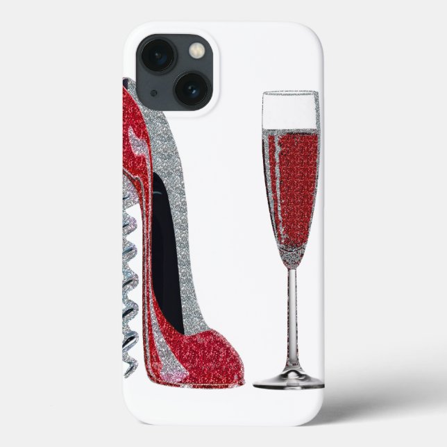 Corkscrew Red Stiletto e Champagne iPad Case (Verso)