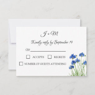 Cornflower Wildflower Floral Rustic Modern RSVP
