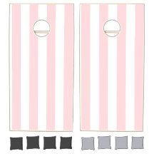 Cornhole Set Pink & White Stripe