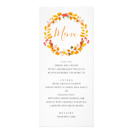 Coroa amarela de outono. menu janto de casamentos 