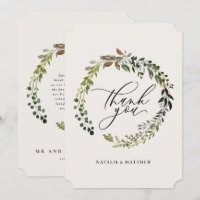 Coroa Botânica Casamento Agradecimento Aquarela