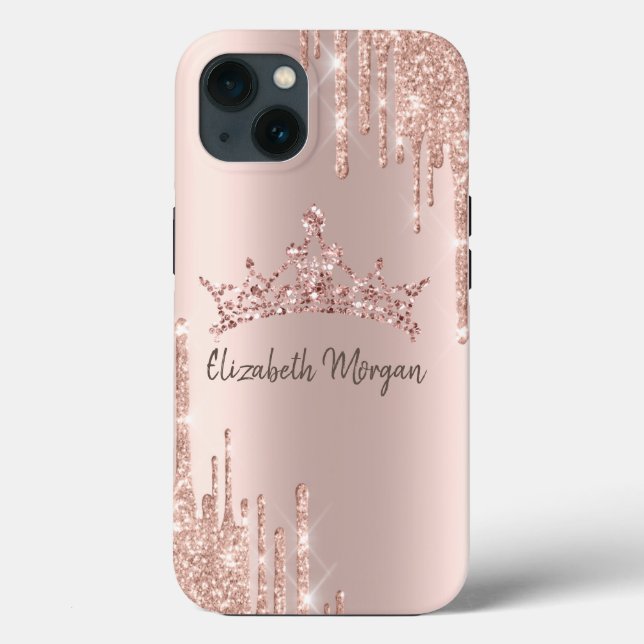 Coroa Chic Glitter Cool Gota Dourado Rosa (Verso)