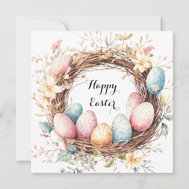 Coroa corante de ovos de Páscoa com flo (Frente)