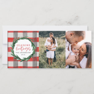 Coroa de aguarela + foto de férias de Natal com li