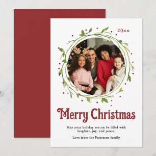 Coroa de Aquarela de Natal Família Foto