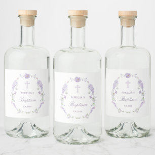 Coroa de Batismo Lilás Lavanda Floral