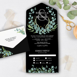 Coroa de Eucalipto Verde Rústico Casamento Preto