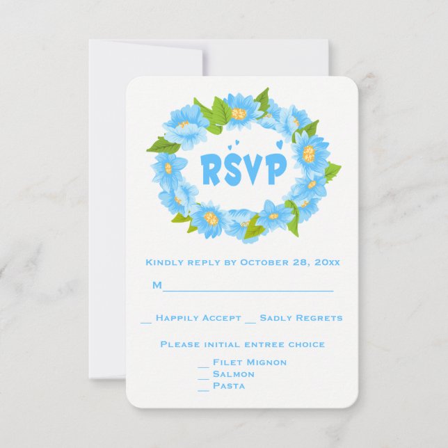 Coroa de Flores Casamento Flor Turquesa RSVP Flora (Frente)