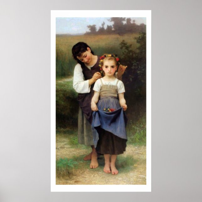 Coroa de Flores, poster Bouguereau (Frente)