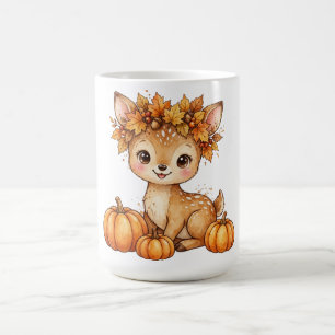 Coroa de Folha de Corça de Outono Caneca de Café O