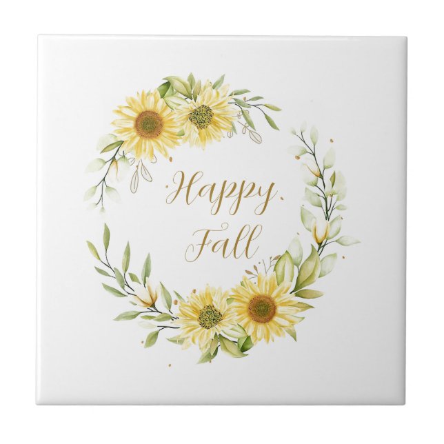 Coroa de girassóis com texto personalizável (Frente)