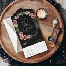 Coroa de Halloween Rosa e Negra Negra Nupa Floral