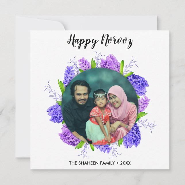 Coroa de Hiacinto Feliz Ano Novo Norooz Cartão de  (Frente)