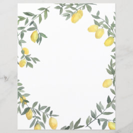 Coroa de Limão Boho Aquarela Cartão Personalizado