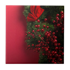 coroa de natal com amoras vermelhas