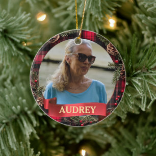 Coroa de Natal Xadrez Qualquer Foto Enfeite de Árv