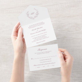 Coroa de Noiva Malva Monograma Casamento Elegante