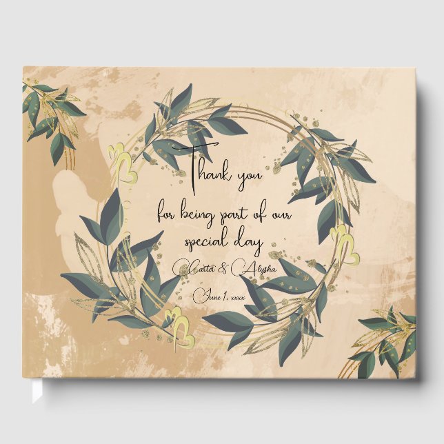 Coroa de Oliveiras de Casamento Livro de Visitas P (Frente)