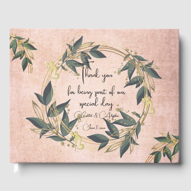 Coroa de Oliveiras de Casamento Livro de Visitas P (Frente)