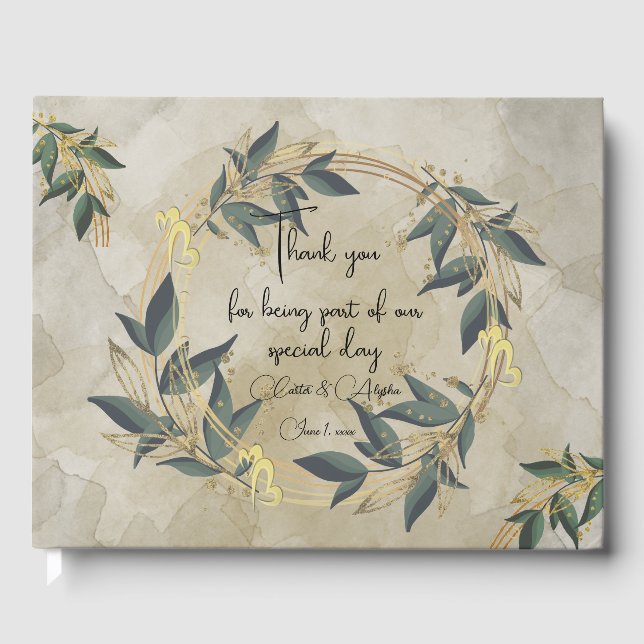 Coroa de Oliveiras para Casamento Livro de Visitas (Frente)