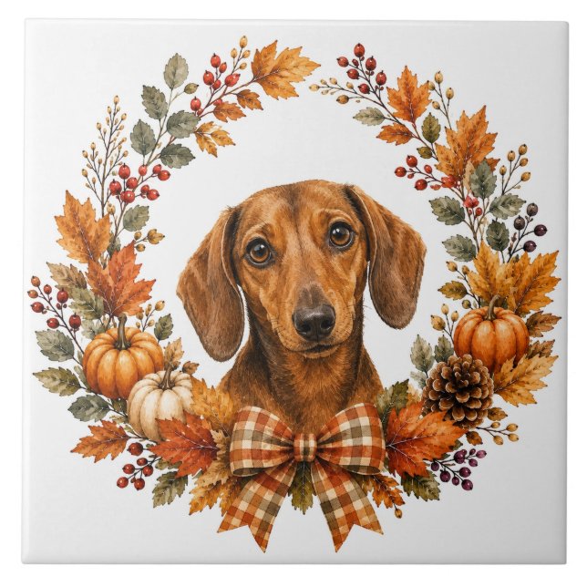 Coroa de Outono de Dachshund (Frente)