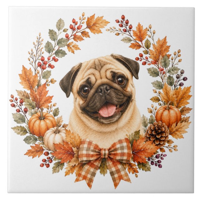 Coroa de Outono Pug (Frente)