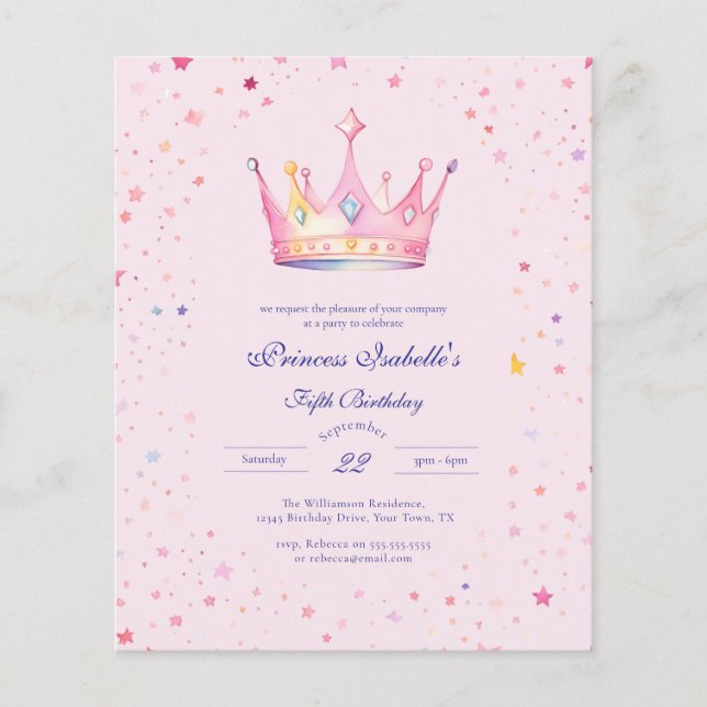 Coroa de Princesa do Orçamento Festa de Conto de F (Frente)
