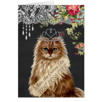 Coroa do gato da diva do cartão do dia do chefe