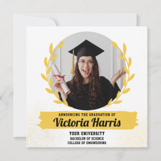 Coroa Dourada Anúncio de Graduação com Foto Person