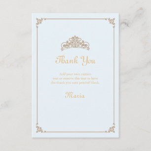 Coroa dourada, obrigado cartões