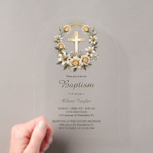 Coroa Floral Cruz Elegante Batismo Clássico