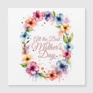 Coroa Floral de Aquarela do Dia das Mães